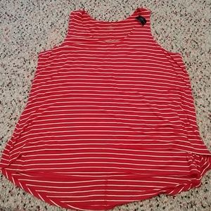 Lane Bryant Red Striped Layered Look Tank-18-20